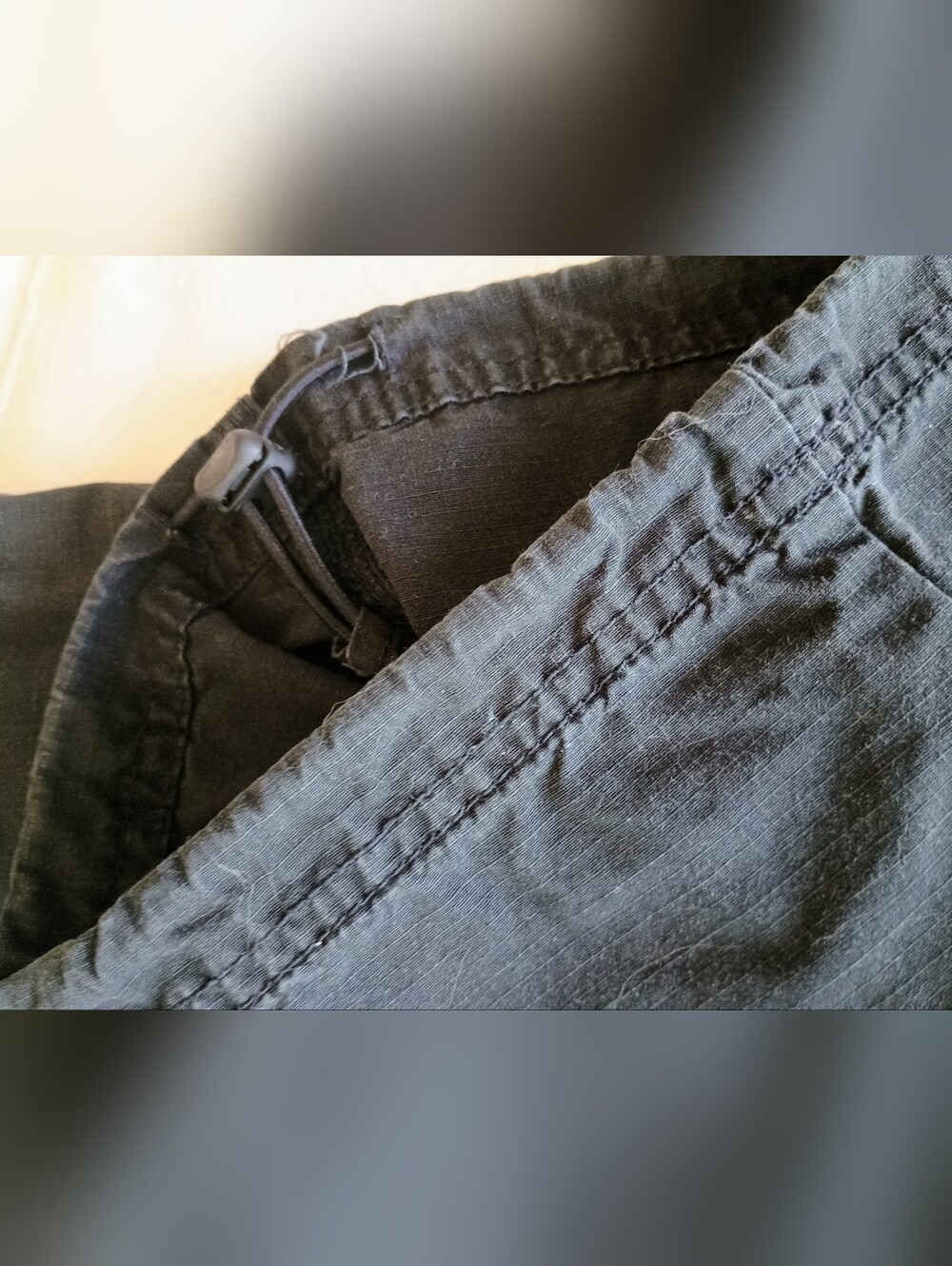 Casual Wide-Leg Button Pocket Pants - Black - Picture 6 of 8